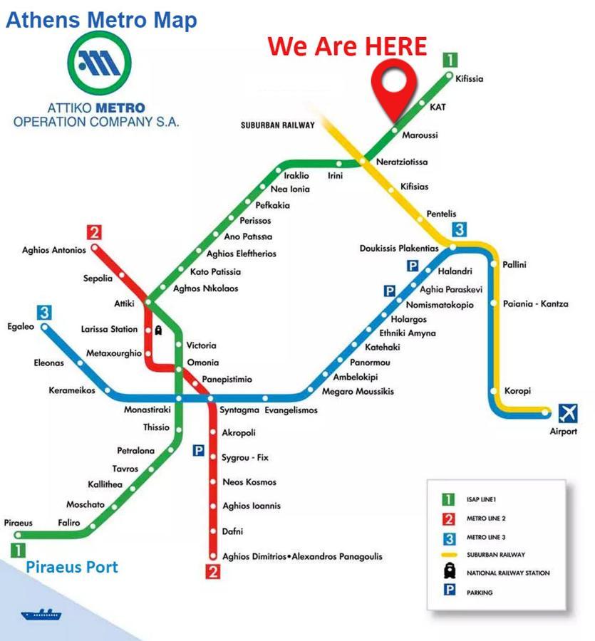 Modern 2 Bedroom Apartment Next To Metro - Marousi เอเธนส์ ภายนอก รูปภาพ